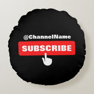 Cojín Redondo Camiseta de suscripción personalizada de YouTube c