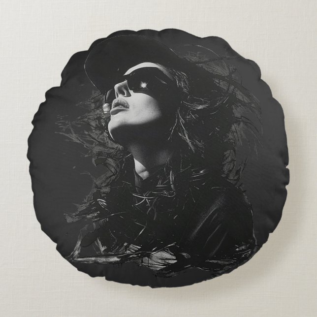 Cojín Redondo Camiseta facial (Anverso)