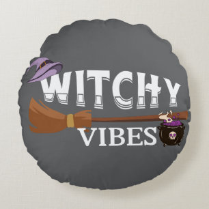 Cojín Redondo Camiseta Halloween Tee de Witchy October Vibes