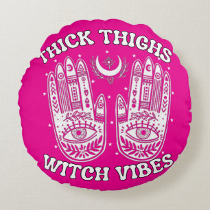 Cojín Redondo Camiseta Halloween Tee de Witchy October Vibes