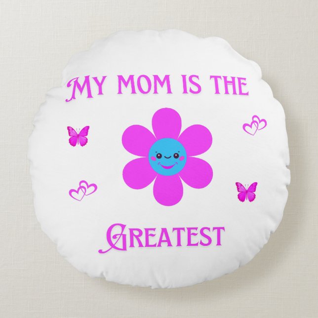 Cojín Redondo Camiseta oscura básica (Anverso)