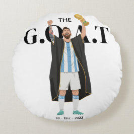 Cojín Redondo Campeón de la Copa Mundial de Messi 