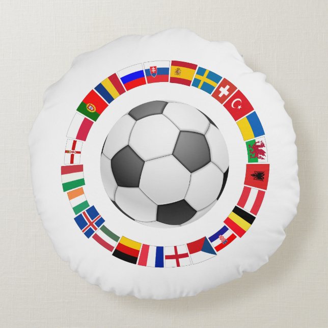 Cojín Redondo Campeonato Europeo de Fútbol 2016 (Reverso)