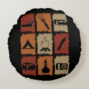 Cojín Redondo Camping - Camping Studs Retro