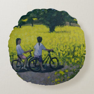 Cojín Redondo Campo amarillo Kedleston Derby