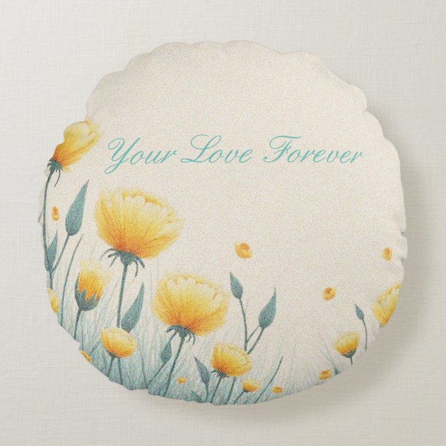 Cojín Redondo Campo de amor eterno (Anverso)