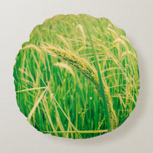 Cojín Redondo Campo de arroz en el campo y en el fresco, de esti