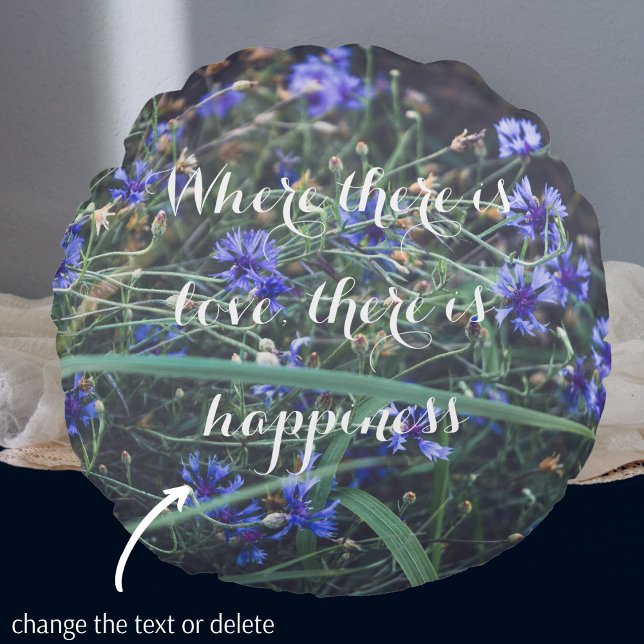 Cojín Redondo Campo de flores de maíz (Subido por el creador)