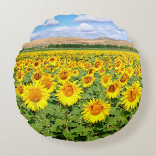 Cojín Redondo Campo de girasol