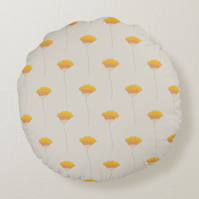 Cojín Redondo Campo Poppies (Reverso)