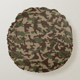 Cojín Redondo Camuflaje de madera profunda