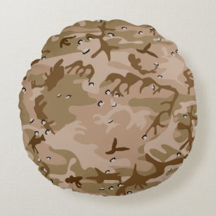 Cojín Redondo Camuflaje del desierto con guijarros, militares, e