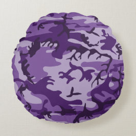 Cojín Redondo Camuflaje morado, ejército
