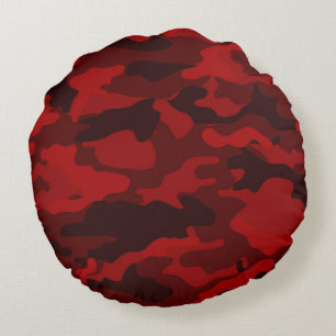 Cojín Redondo Camuflaje rojo oscuro