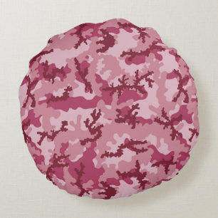 Cojín Redondo Camuflaje rosa