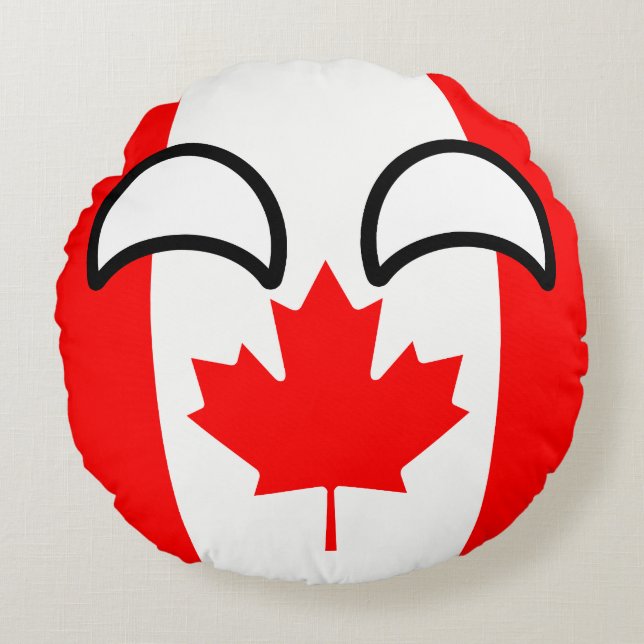 Cojín Redondo Canadá Geeky que tiende divertido Countryball (Anverso)