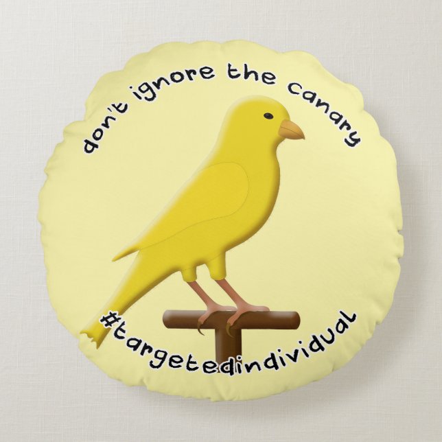 Cojín Redondo Canario de sensibilización individual dirigida (Anverso)