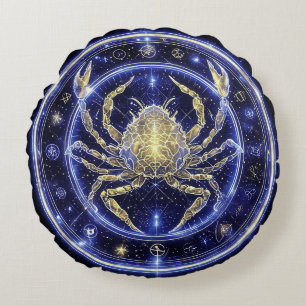 Cojín Redondo Cáncer Zodiac Sign elegante