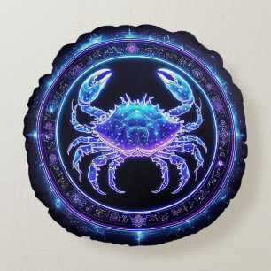 Cojín Redondo Cáncer Zodiac Sign elegante