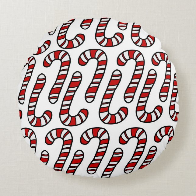Cojín Redondo Candy Canes (Anverso)