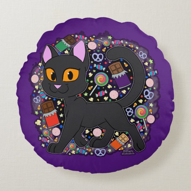 Cojín Redondo Candy Cat (Anverso)