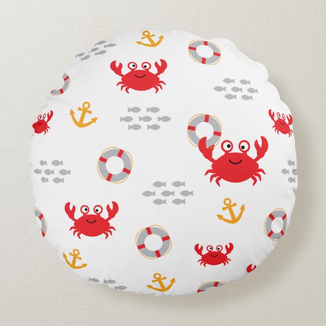 Cojín Redondo Cangrejo con vida (Anverso)