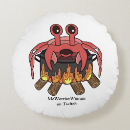 Cojín Redondo Cangrejo en maceta, MeWarriorWoman en Twitch