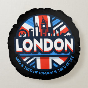 Cojín Redondo Cansado de Londres