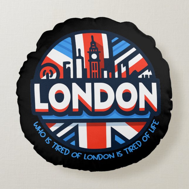 Cojín Redondo Cansado de Londres (Anverso)
