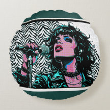 Cantante de Pop Art Rosa Verde Músicos Amantes de