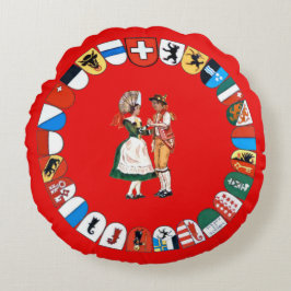 Cojín Redondo Cantones y bailarinas suizos