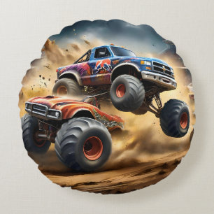 Cojín Redondo Caos en las ruedas: Monster Truck Smash Derby