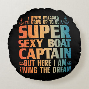 Cojín Redondo Capitán De Barco Guay Para Hombres Mujeres Navegan