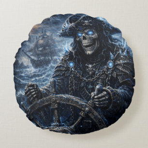 Cojín Redondo Capitán de la Calavera Fantasma al Timón – Got de