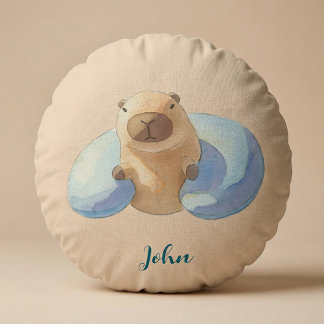 Cojín Redondo Capybara Round Pillow – for Little Capybara Fans