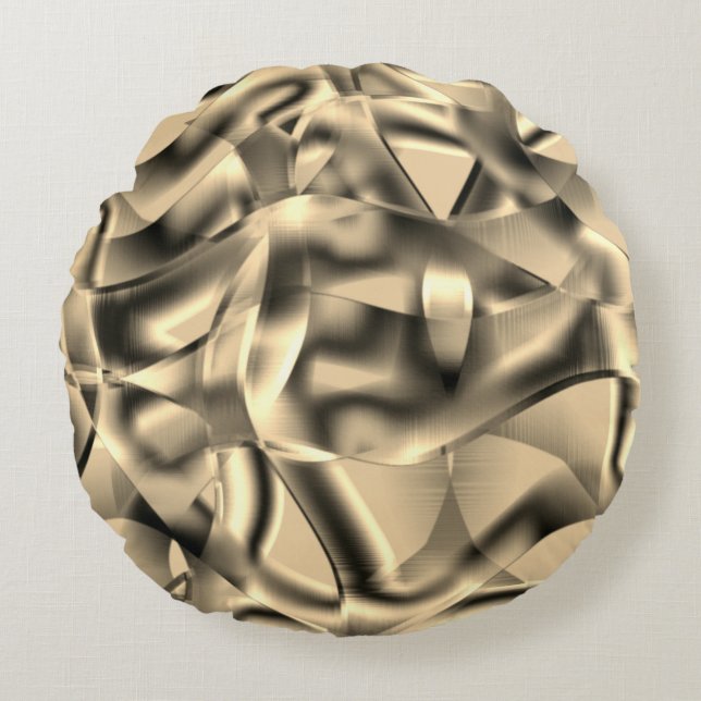 Cojín Redondo Caqui curvo o beige, con tonos luminosos (Anverso)