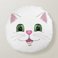 Cara de gato linda y divertida sobre blanco