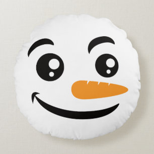 Cojín Redondo Cara de Snowman sonriente