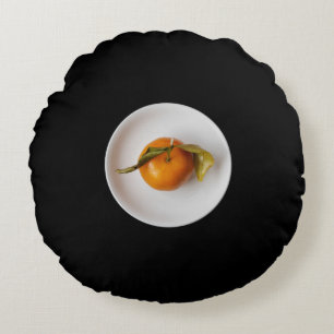 Cojín Redondo Carácter Oriental Naranja Genial Diversión Zen Úni