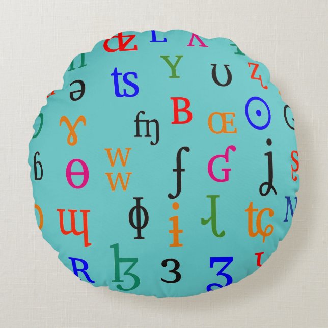 Cojín Redondo Caracteres IPA (Anverso)