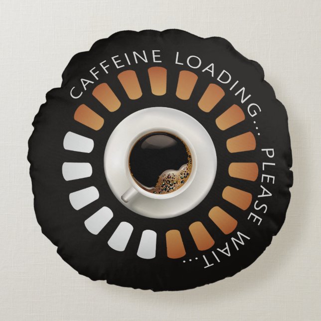 Cojín Redondo Carga de cafeína (Anverso)