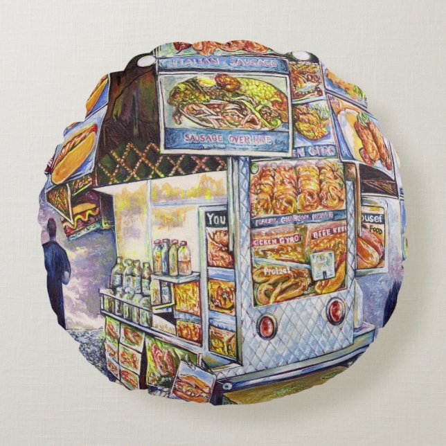 Cojín Redondo Carga de trabajo artística extraordinaria (Anverso)