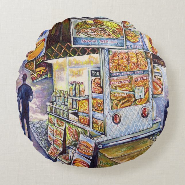 Cojín Redondo Carga de trabajo artística extraordinaria (Anverso)