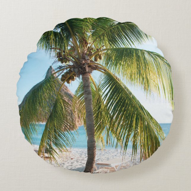 Cojín Redondo Caribbean Beach Blis #1 #wall #art (Anverso)