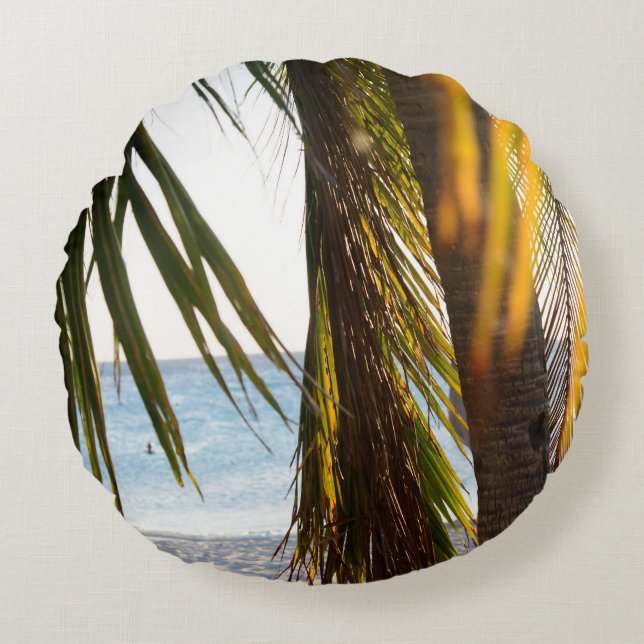 Cojín Redondo Caribbean Beach Blis #2 #wall #art (Anverso)