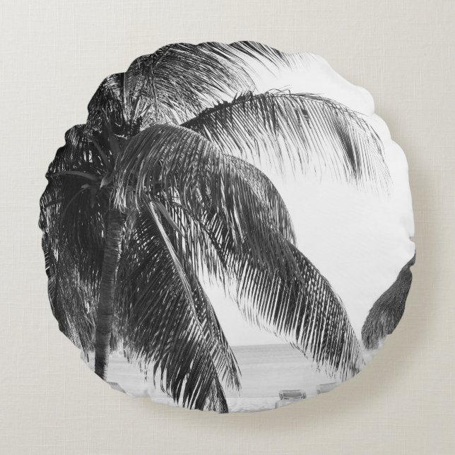 Cojín Redondo Caribbean Beach Bliss 10 #art #naturaleza (Anverso)