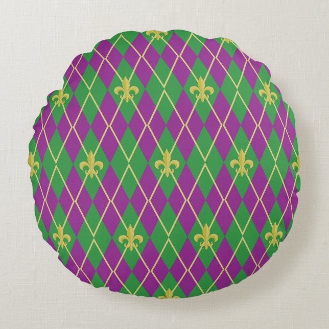 Cojín Redondo Carnaval Argyle Round Pillow (Anverso)