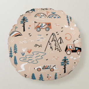 Cojín Redondo Carreras fuera de carretera. Rally Mountain Forest