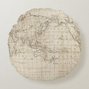 Cojín Redondo Carta del mundo