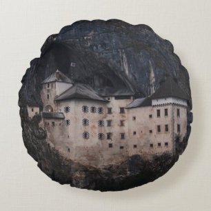 COJÍN REDONDO CASA DE CONCRETO BEIGE Y NEGRO